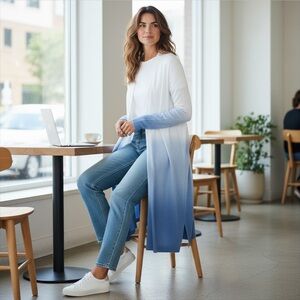 White House Black Market Ombre Sweater Duster